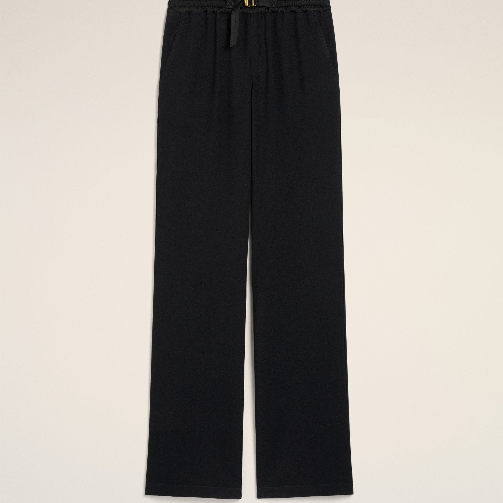 Black Flare Fit Elasticated Trousers