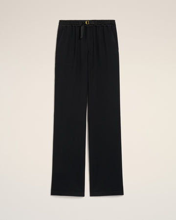 Black Flare Fit Elasticated Trousers