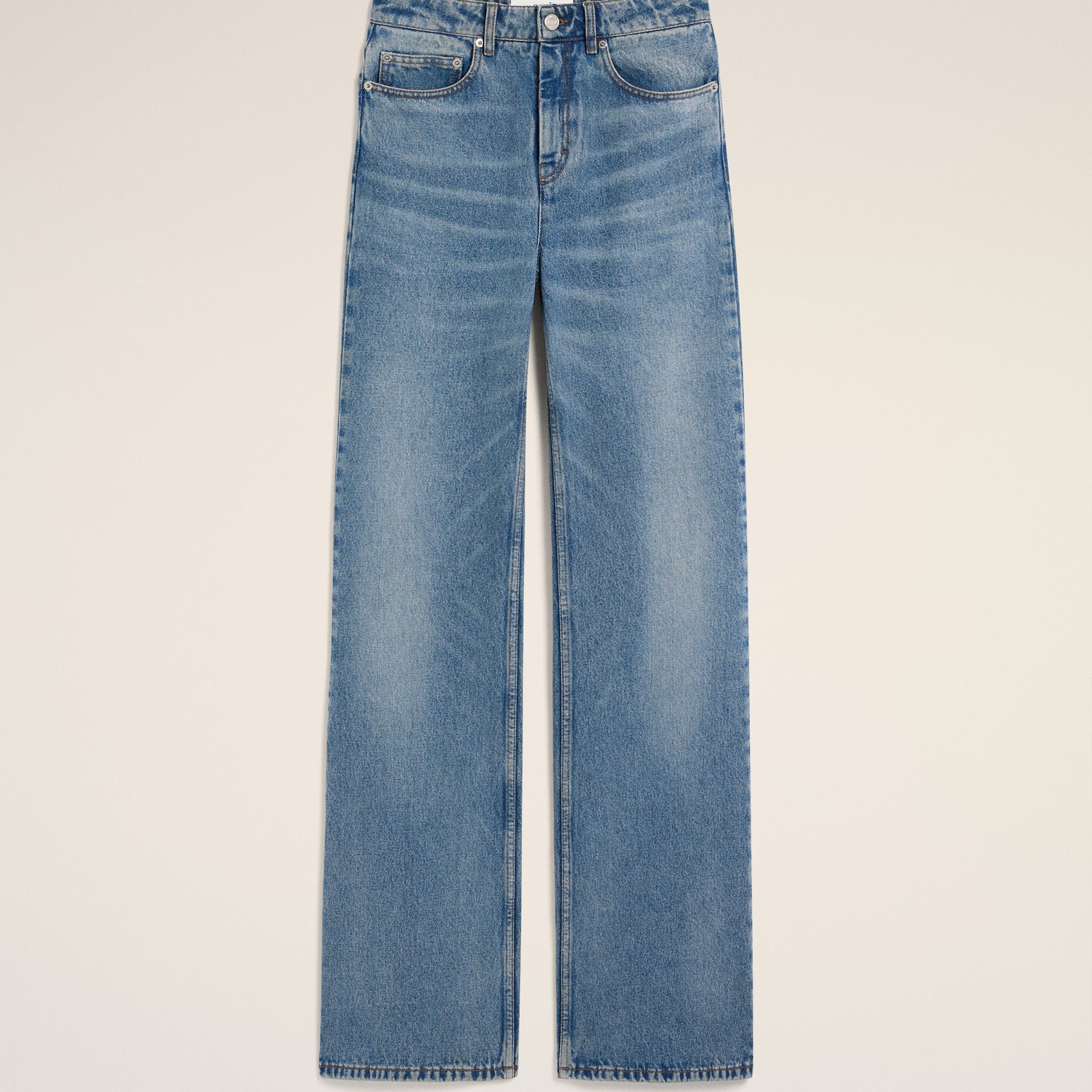 Blue Cotton Flare Fit Jeans