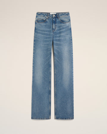 Blue Cotton Flare Fit Jeans