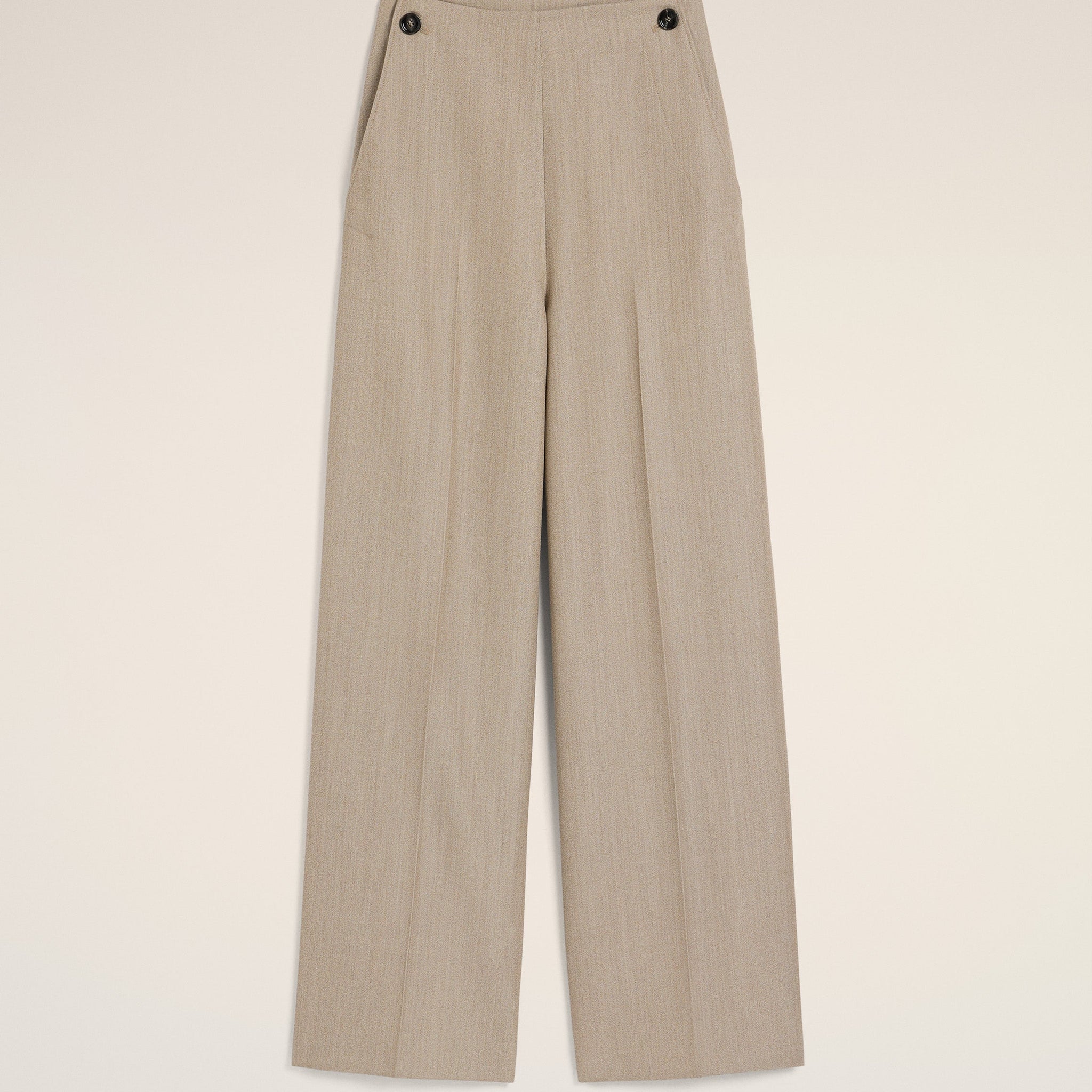 Beige New Wool Sailor Trousers