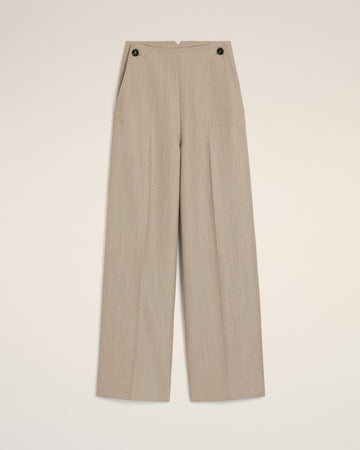 Beige New Wool Sailor Trousers