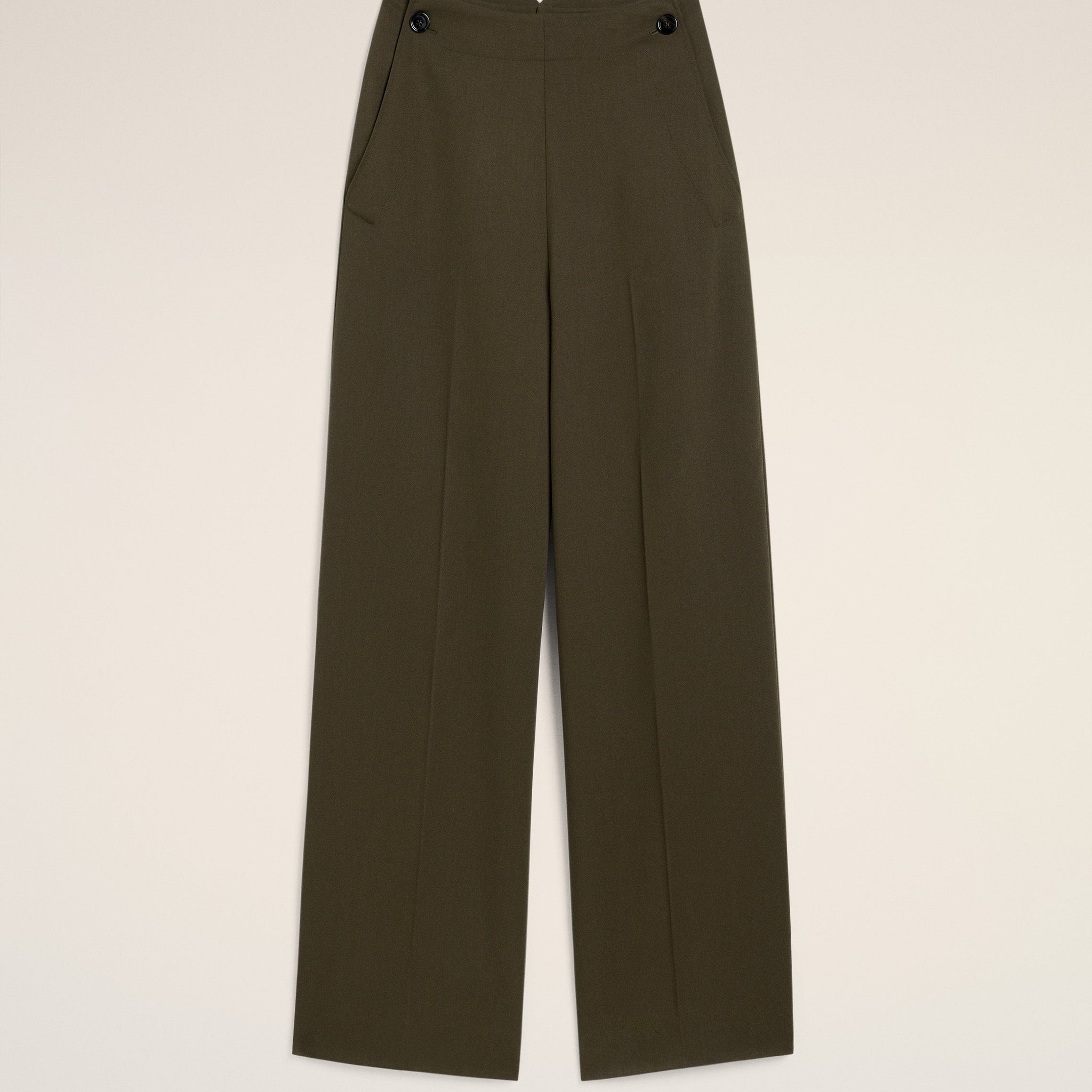 Green Wool Sailor Trousers