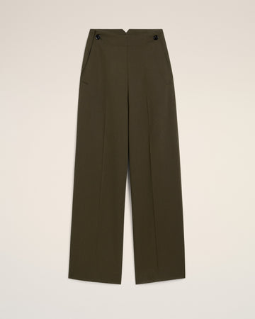Green Wool Sailor Trousers