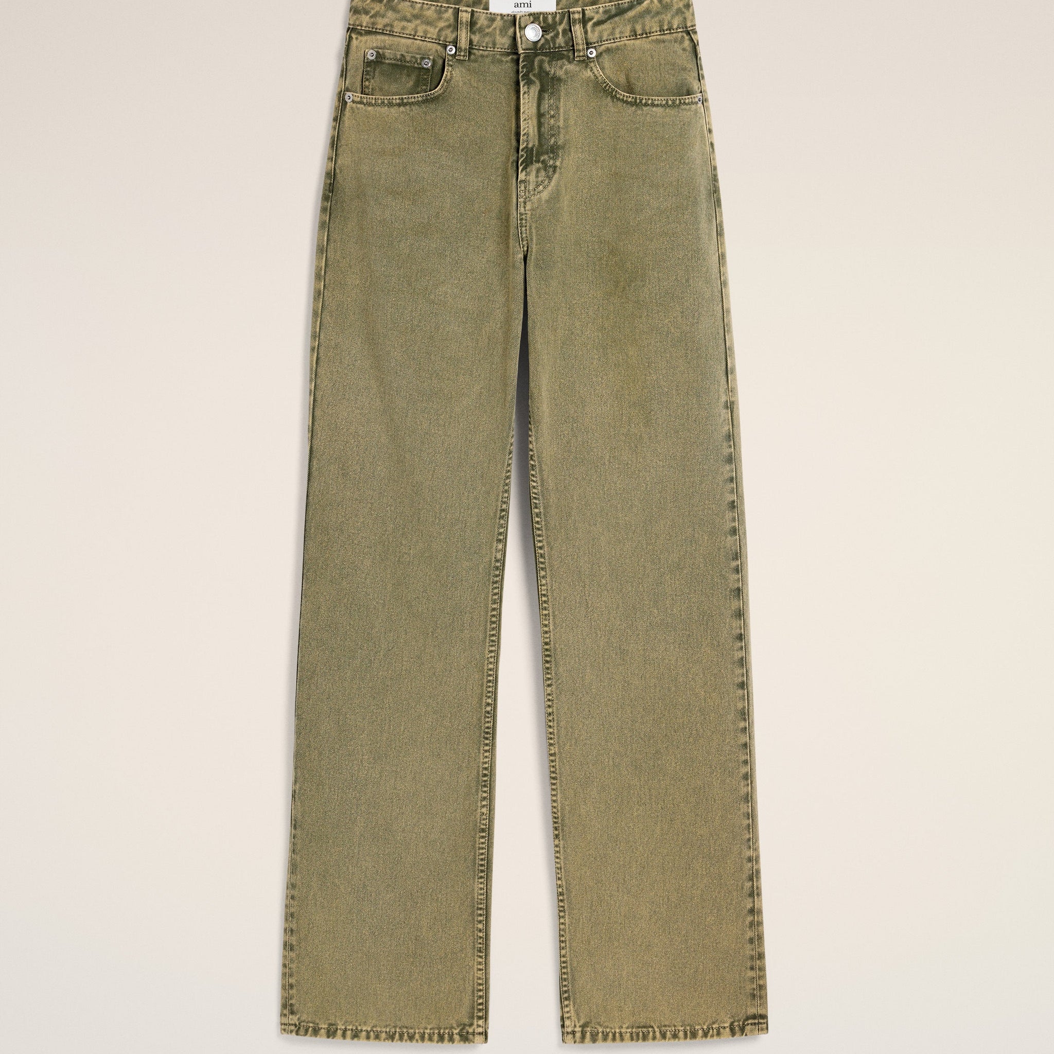 Green Cotton Large Fit Jeans