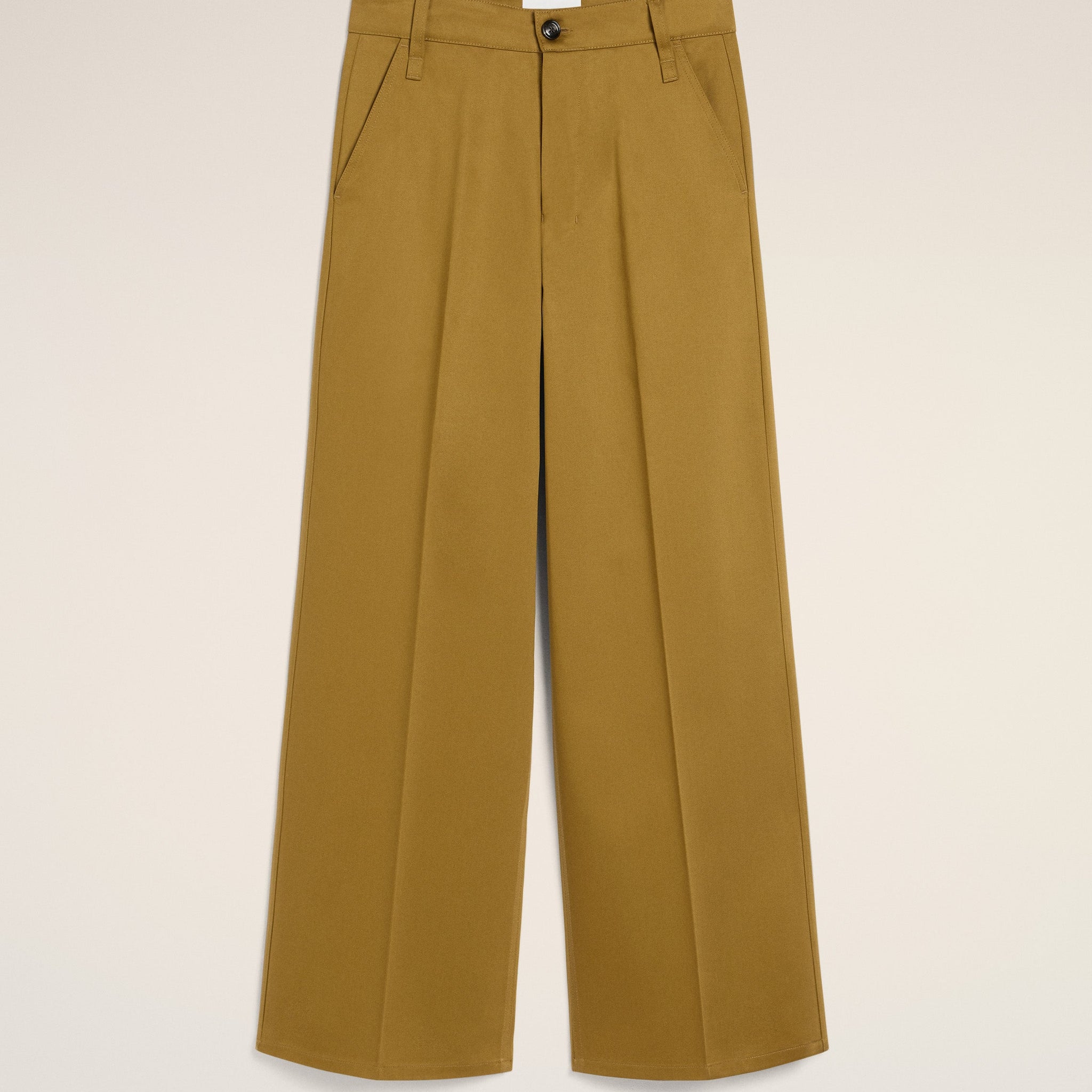 Mustard Cotton Baggy Fit Trousers