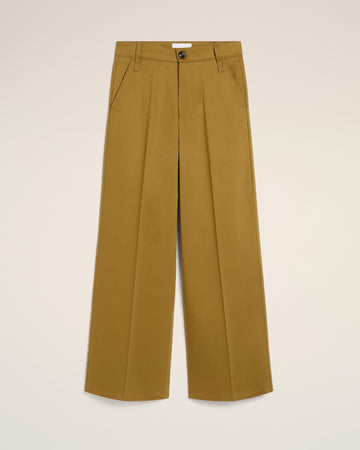 Mustard Cotton Baggy Fit Trousers