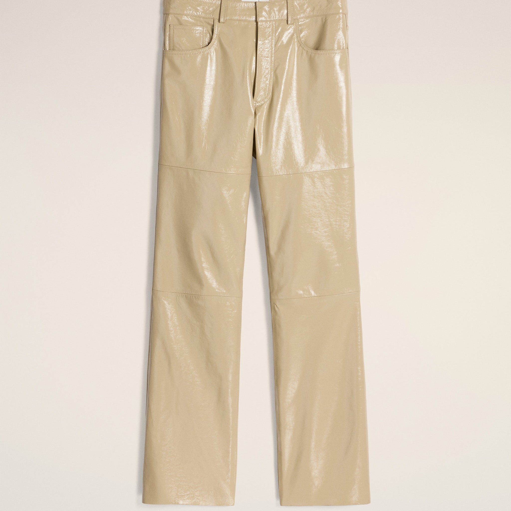 Leather Straight Fit Trousers