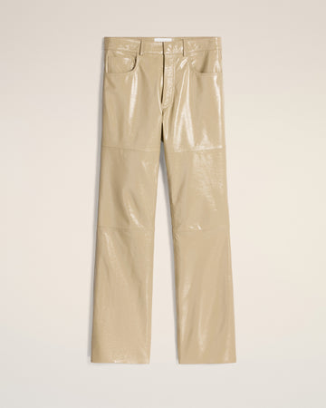 Leather Straight Fit Trousers