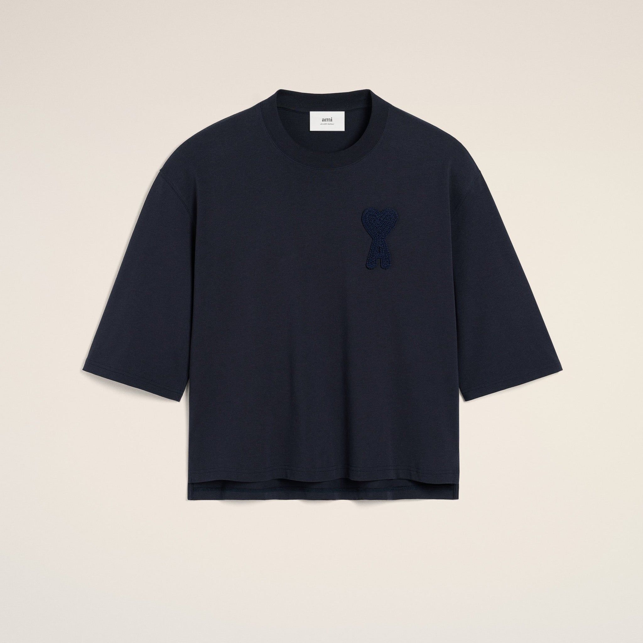 Navy Cotton Ami de Coeur Patch T-Shirt