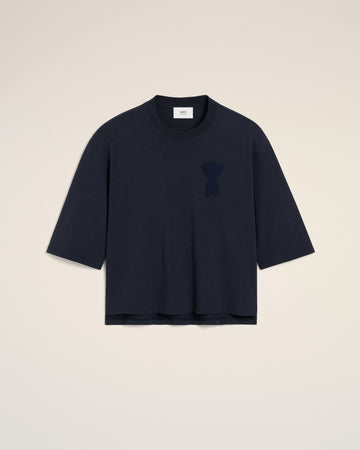 Navy Cotton Ami de Coeur Patch T-Shirt