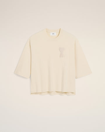 Beige Cotton Ami de Coeur Patch T-Shirt