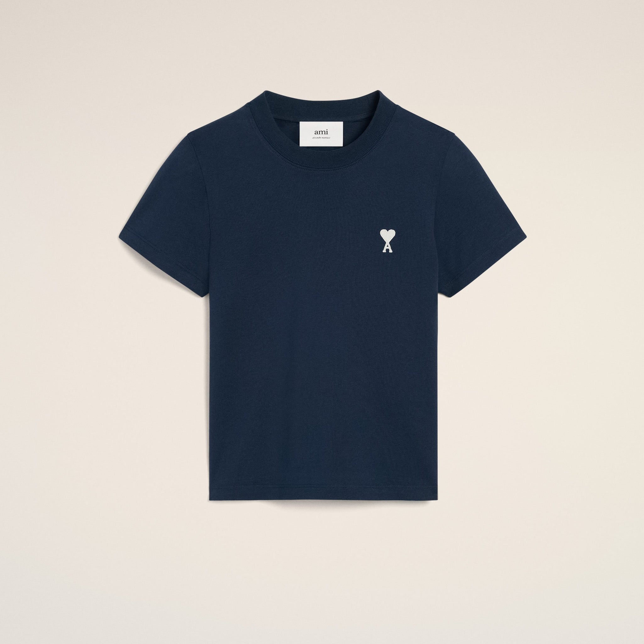 Navy Cotton Cropped T-Shirt