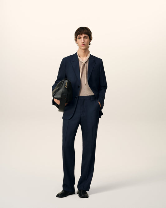 Blue Wool Two Button Jacket