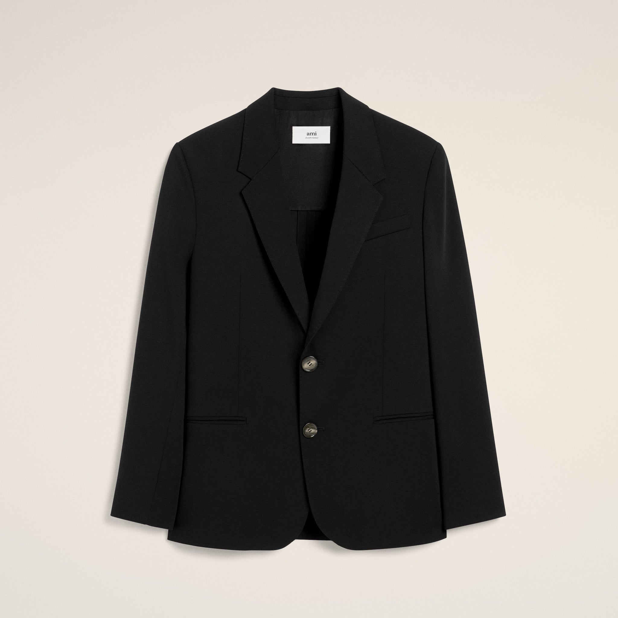 Black Wool Semi-Lined Jacket