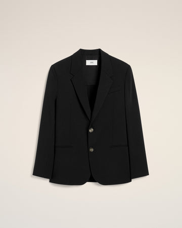 Black Wool Semi-Lined Jacket