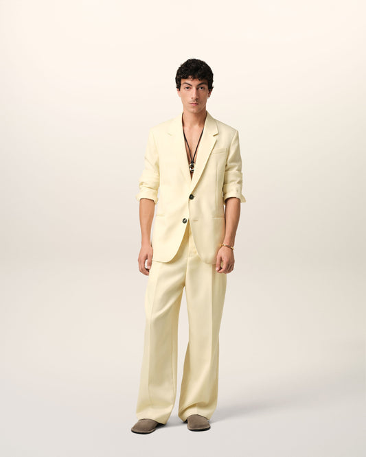 Yellow Wool Semi-Lined Jacket