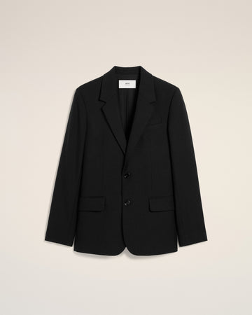 Black Wool Two Button Jacket