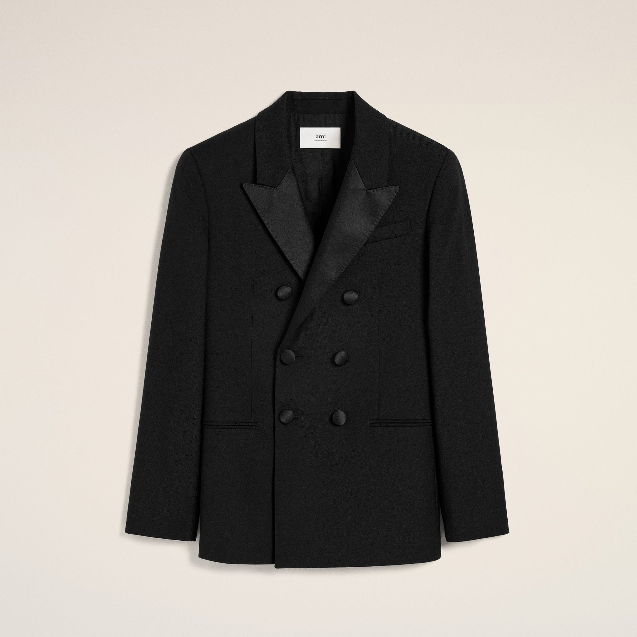 Black Wool Double Breasted Jacket