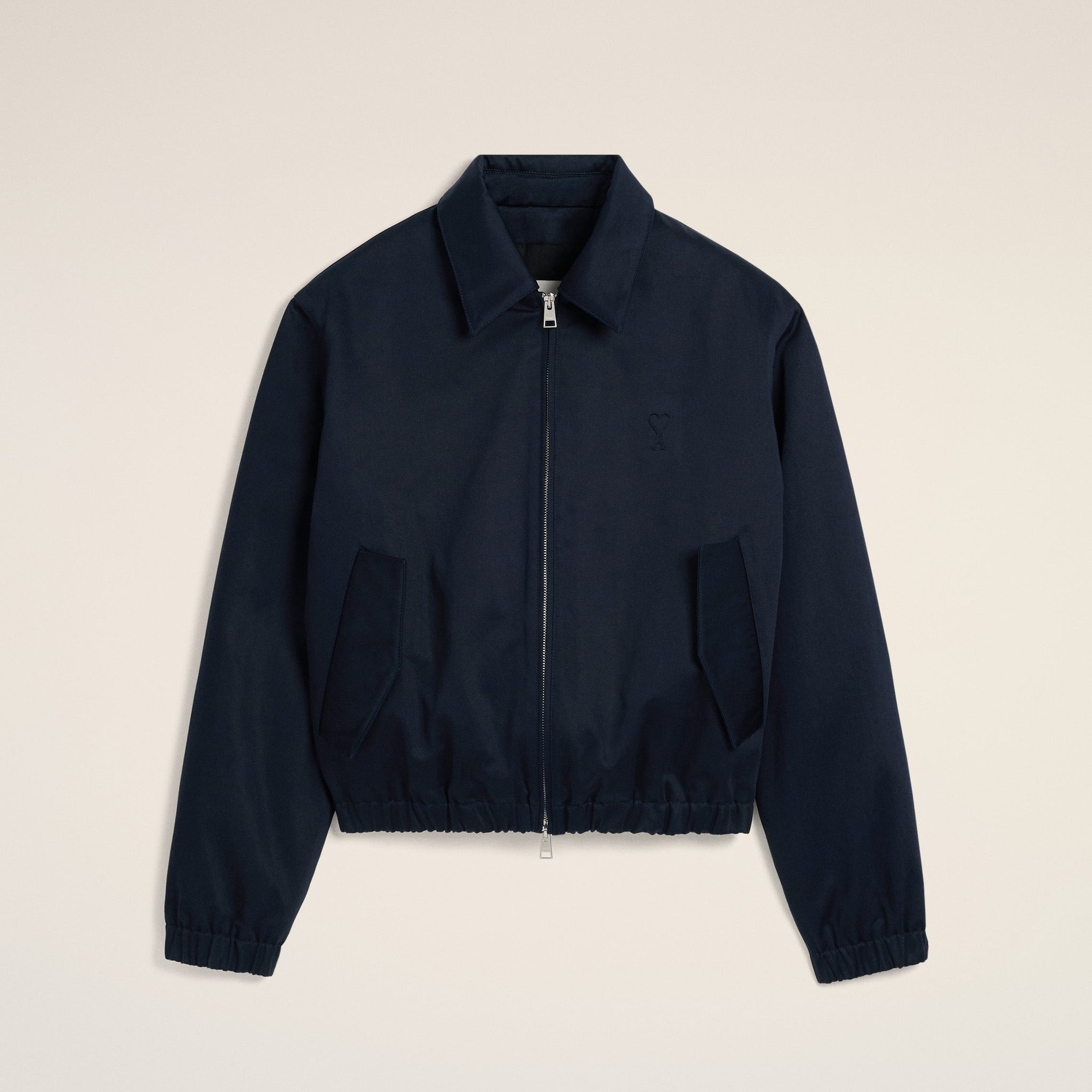 Navy Cotton Ami de Coeur Zipped Jacket