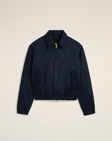 Navy Cotton Ami de Coeur Zipped Jacket