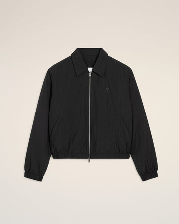 Black Technical Canvas Zipped Jacket