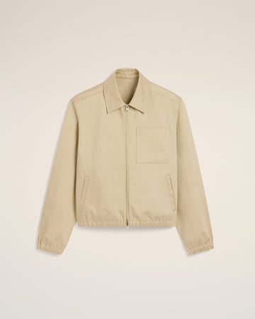 Beige Cotton Ami de Coeur Zipped Jacket