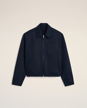 Navy Cotton Ami de Coeur Zipped Jacket