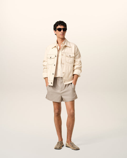 Beige Cotton Ami Paris Trucker Jacket