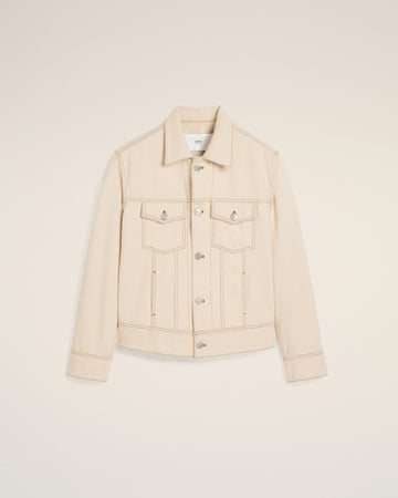 Beige Cotton Ami Paris Trucker Jacket
