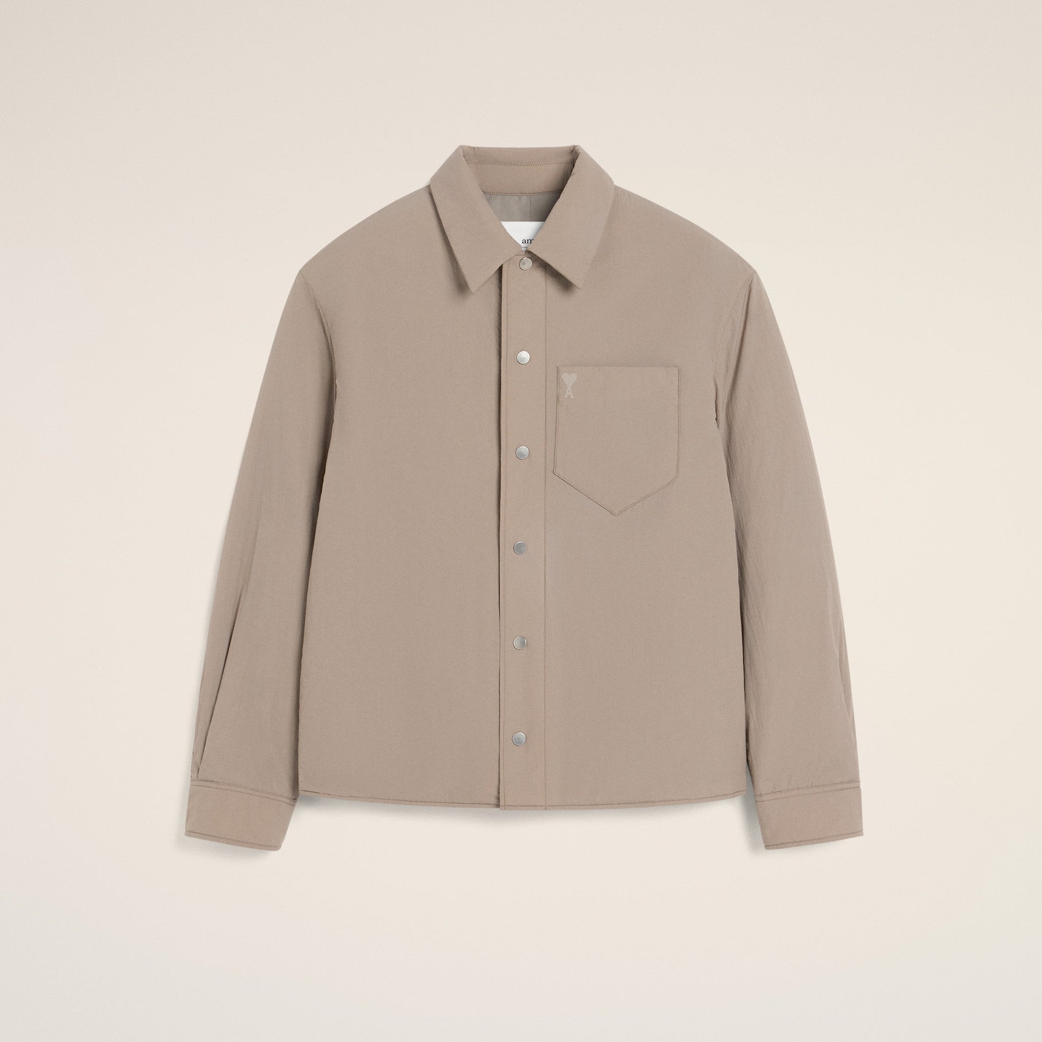 Beige Canvas Padded Ami de Coeur Overshirt