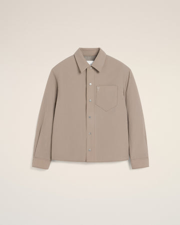 Beige Canvas Padded Ami de Coeur Overshirt