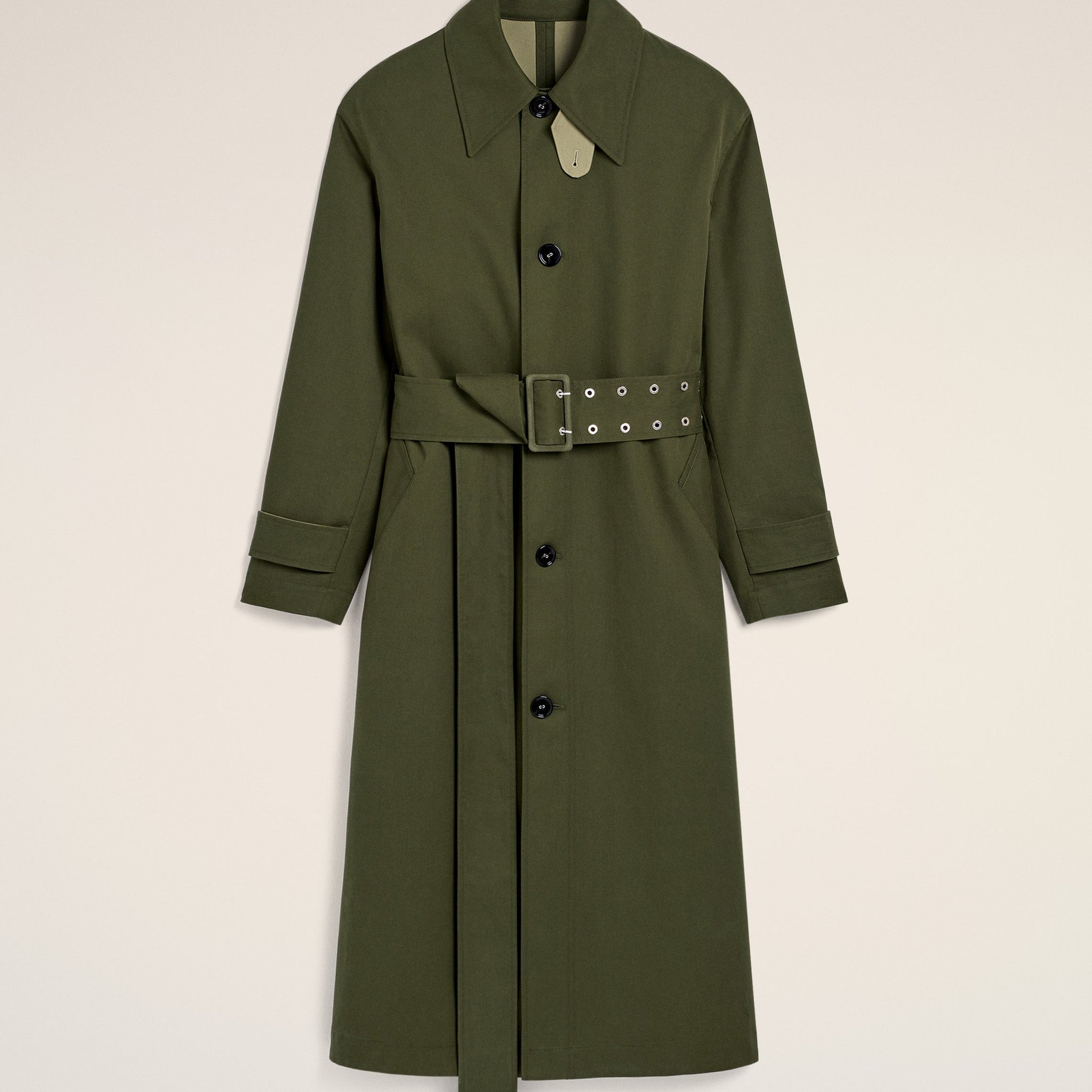 Green Cotton Belted Mac