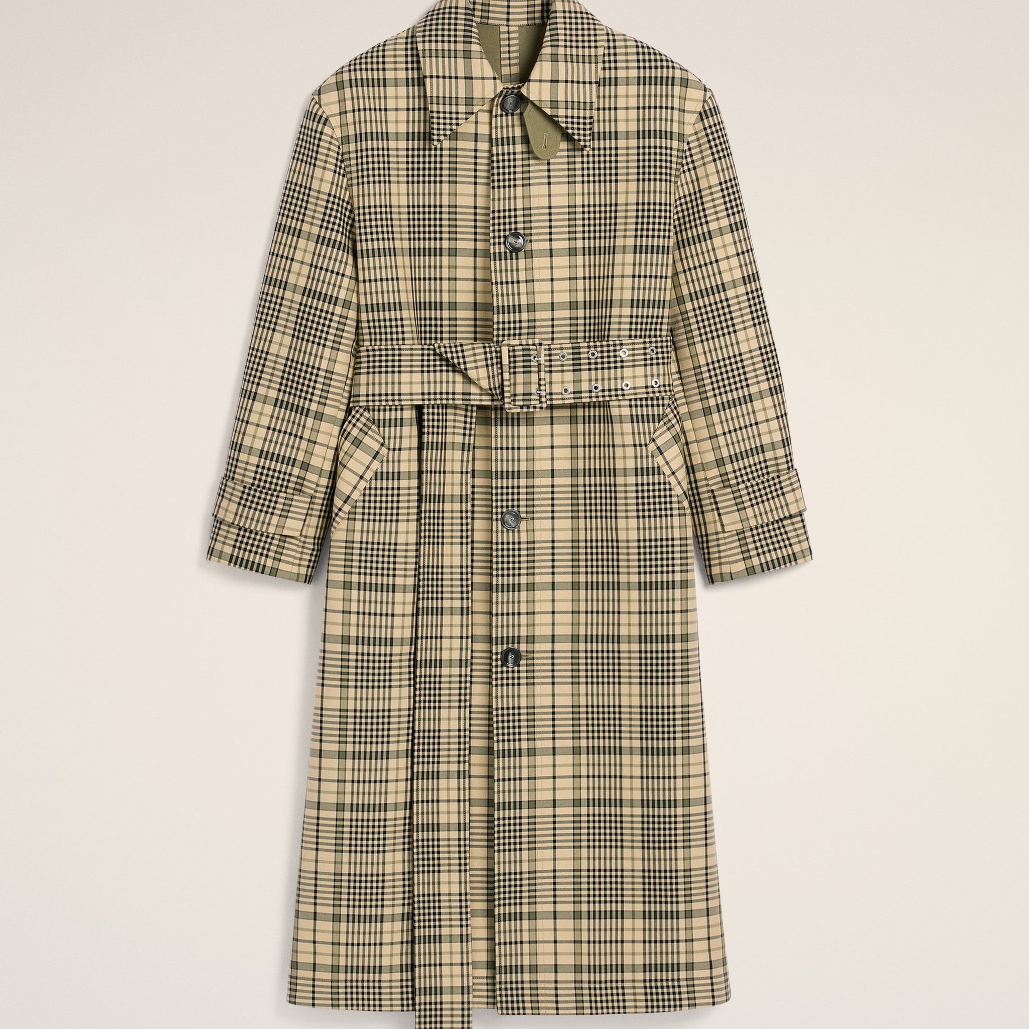 Beige Bounded Belted Mac