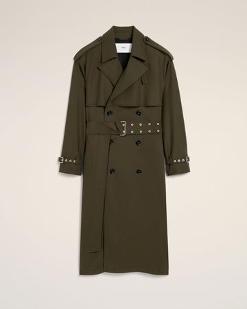 Green Wool Trench Coat
