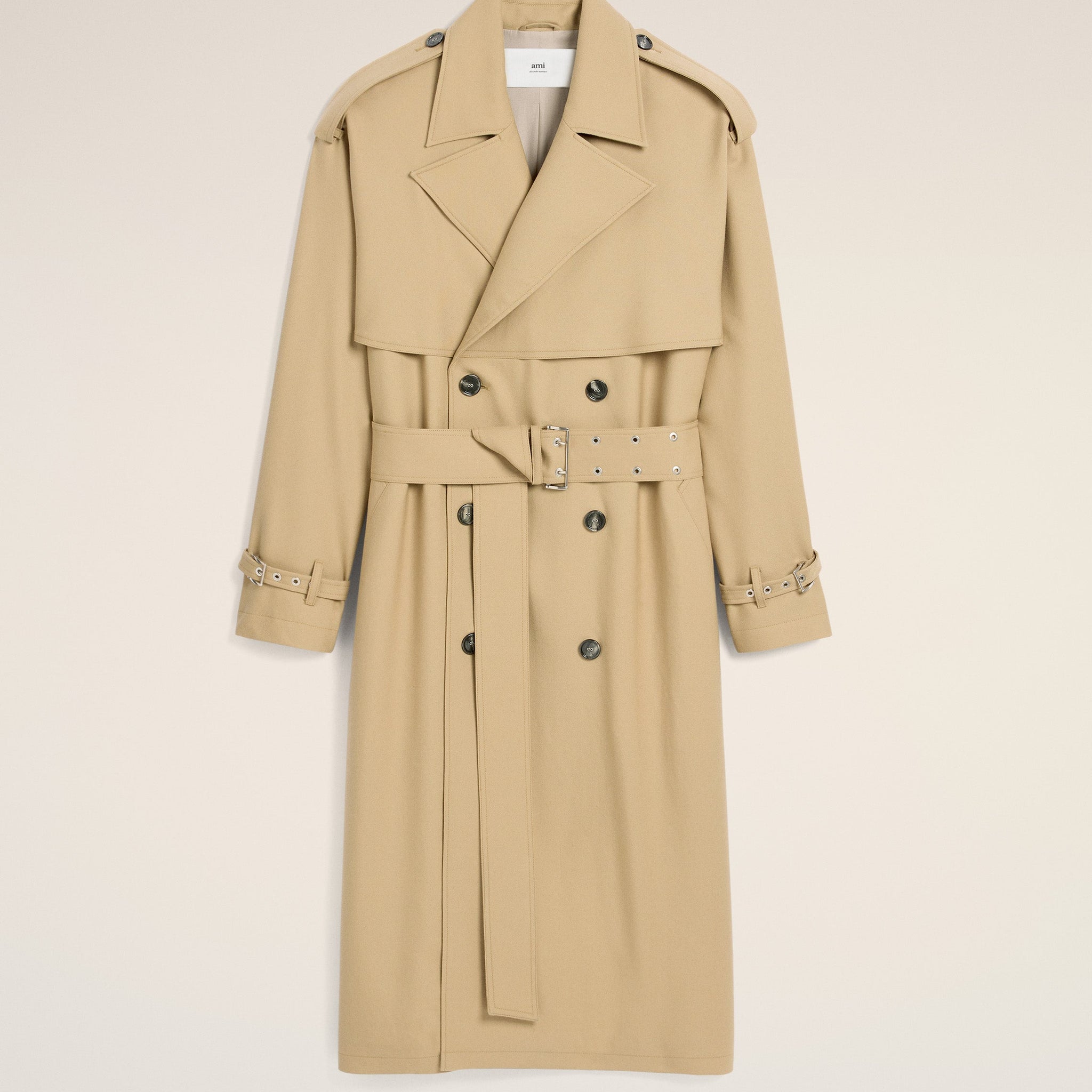 Beige Wool Trench Coat