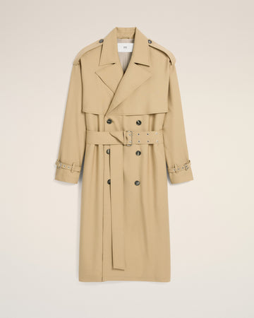 Beige Wool Trench Coat