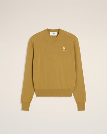 Mustard Wool Ami de Coeur Crew Neck Sweater
