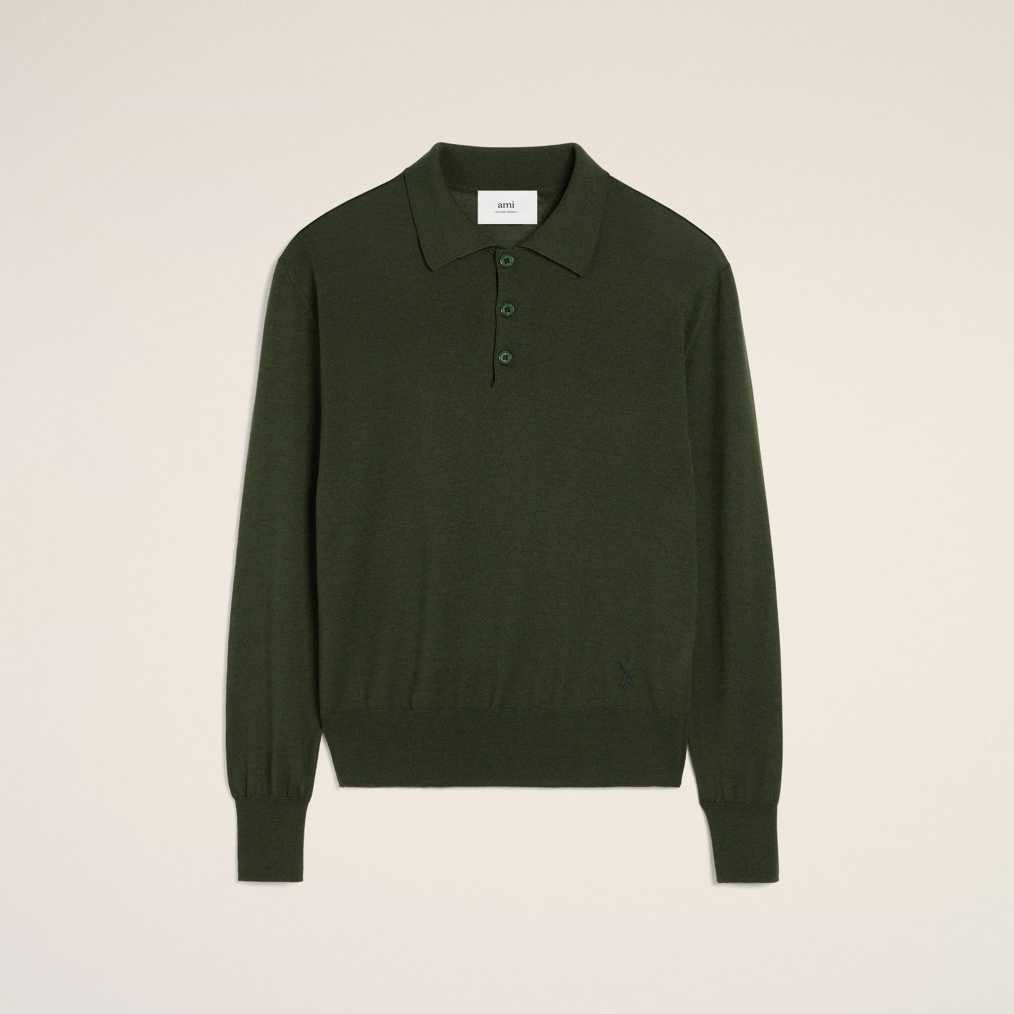 Green Wool Tonal Ami de Coeur Polo