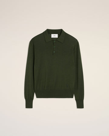 Green Wool Tonal Ami de Coeur Polo