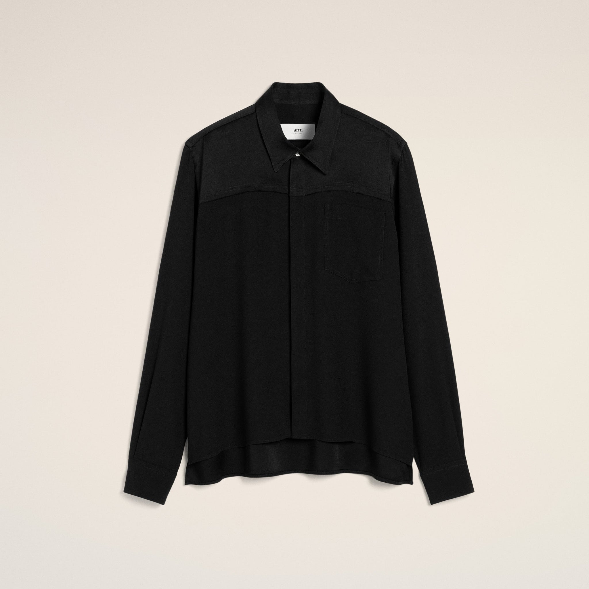 Black Contrasted Top Long Sleeve Shirt