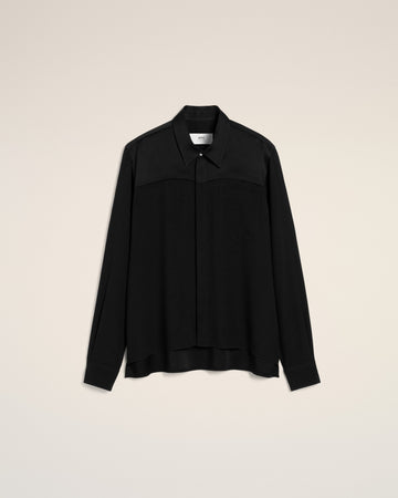 Black Contrasted Top Long Sleeve Shirt