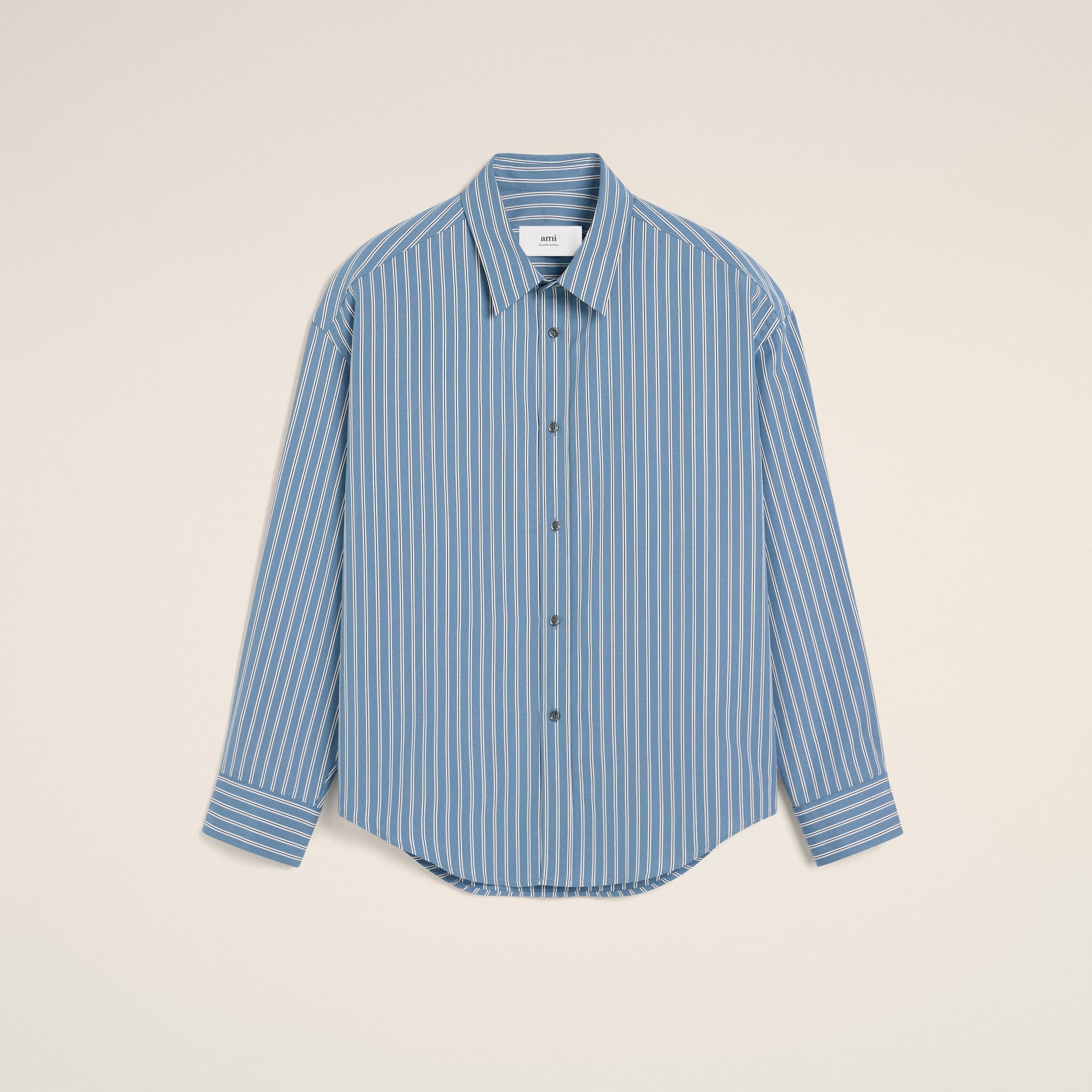 Blue Cotton Boxy Fit Shirt