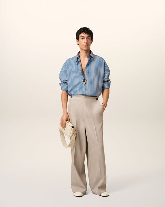 Blue Cotton Boxy Fit Shirt