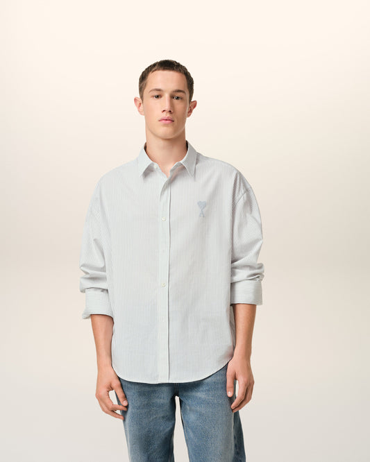 Blue Cotton Boxy Fit Shirt