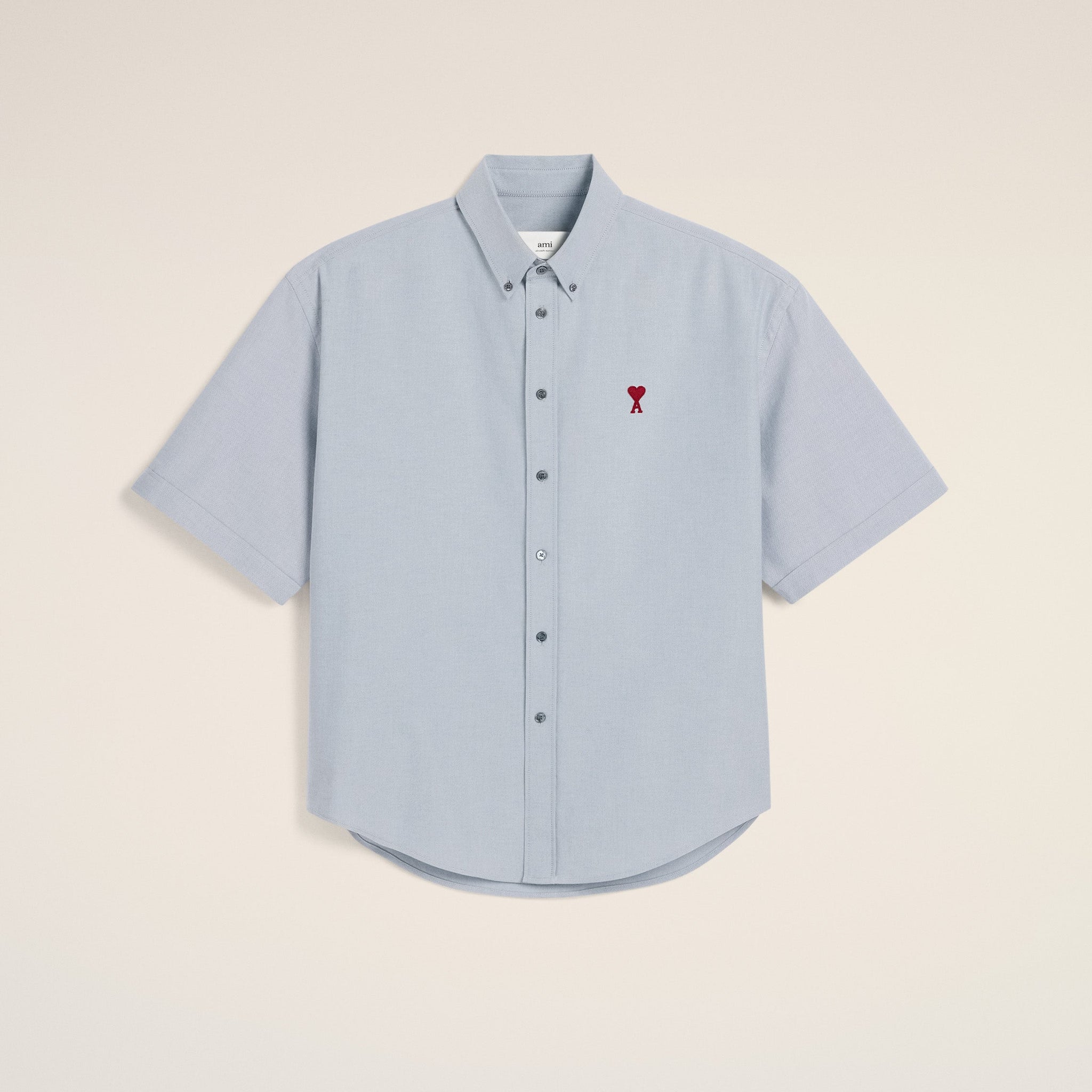 Blue Cotton Boxy Fit Short Sleeves Shirt