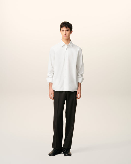 White Poplin Cotton Tailor Shirt