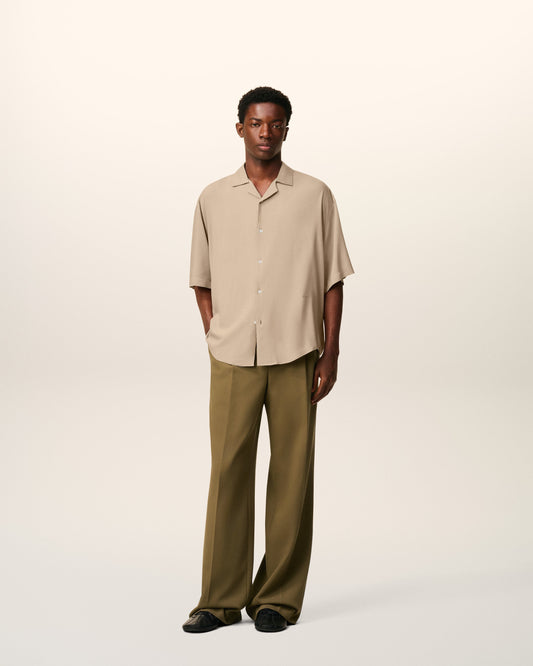 Beige Ami Camp Short Sleeved Shirt