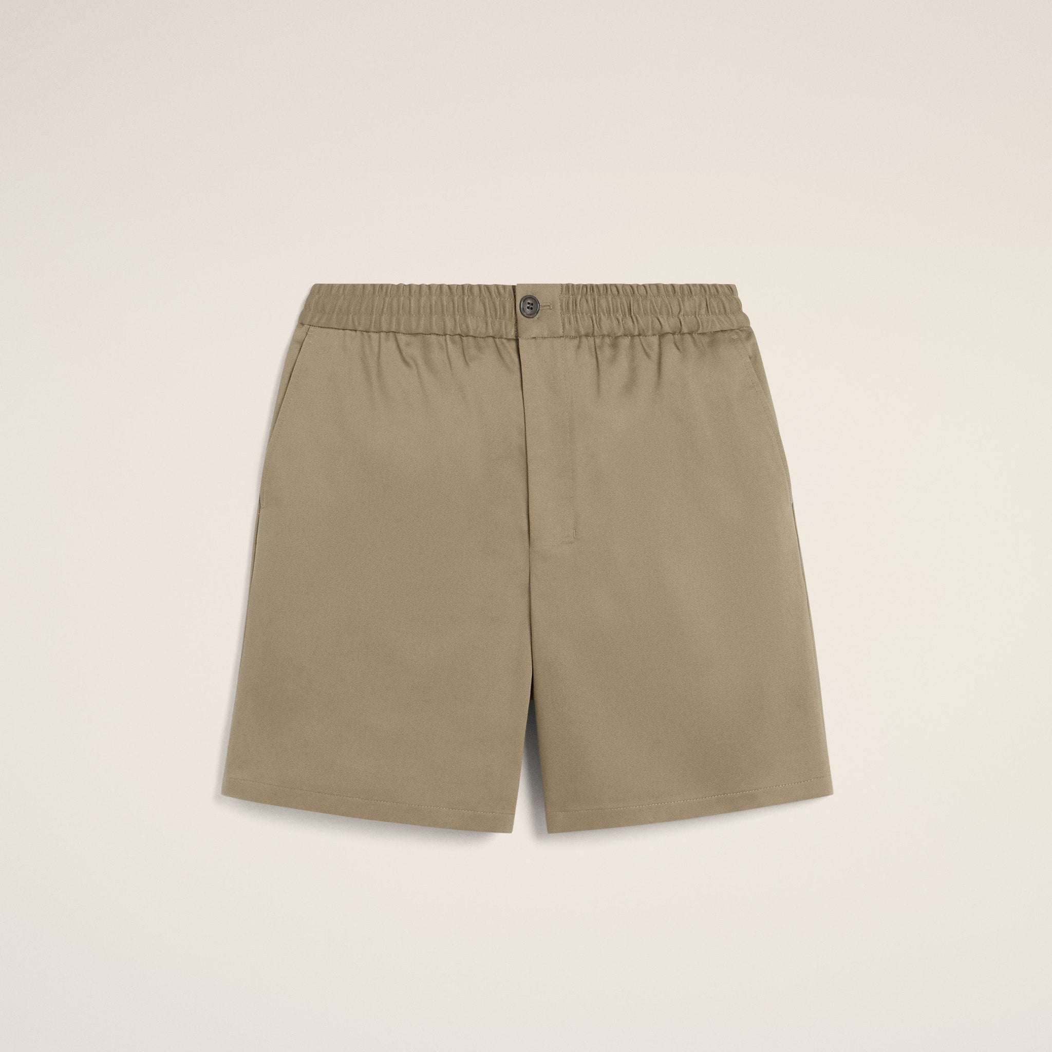 Green Cotton Elasticated Waist Shorts