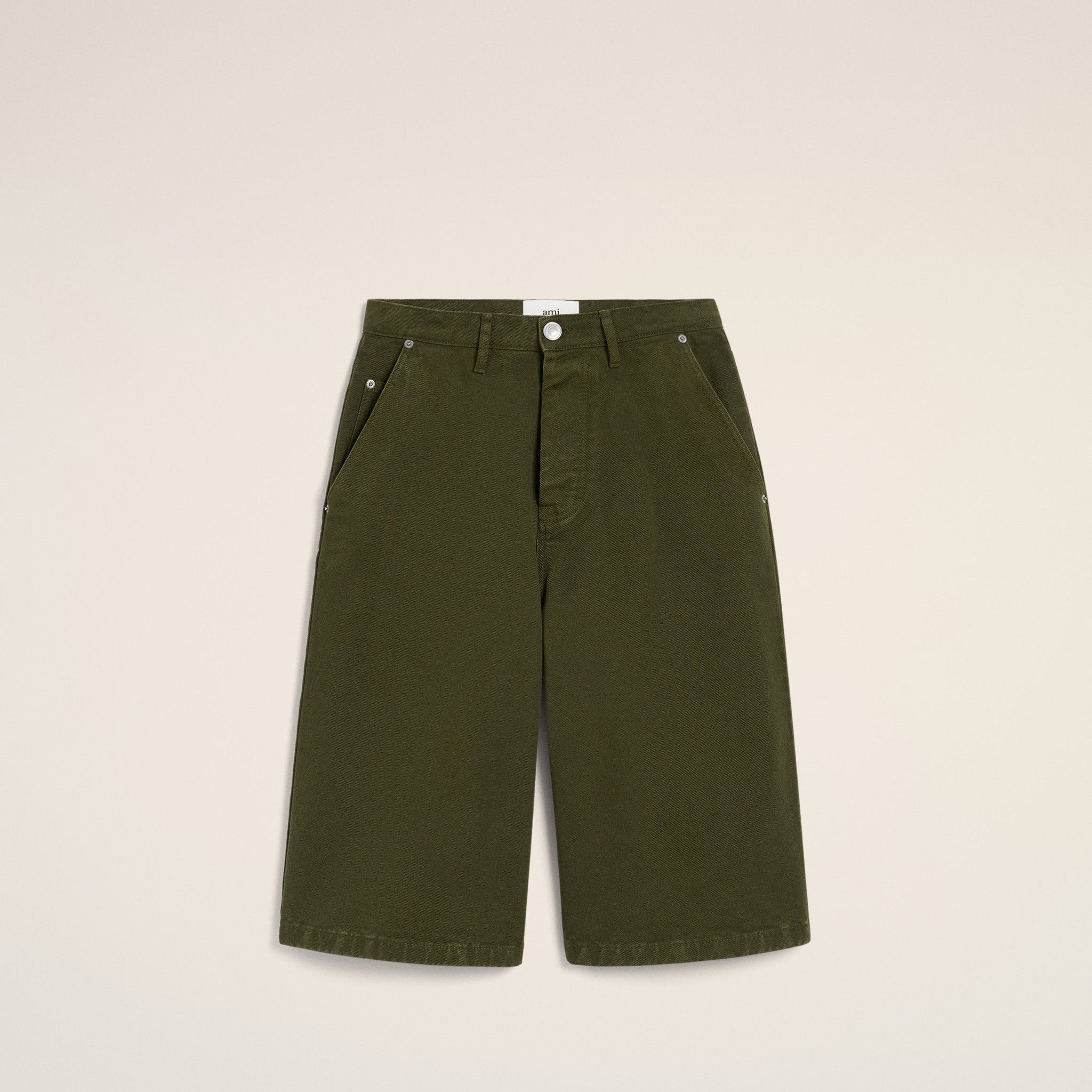 Green Cotton Wide Fit Bermuda Short